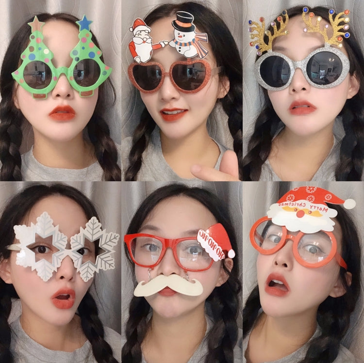 Christmas Weird Glasses Personalized Christmas Hair Clip, Scarf Snowman, Christmas Gifts, Snowman With Hat, Glitter Christmas Tree, Love Elderly Snowman, Green Polka Dot Tree, Big Christmas Tree With Balls, Single-sided Glitter Christmas Hat�����������...