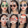 Christmas Weird Glasses Personalized Christmas Hair Clip, Scarf Snowman, Christmas Gifts, Snowman With Hat, Glitter Christmas Tree, Love Elderly Snowman, Green Polka Dot Tree, Big Christmas Tree With Balls, Single-sided Glitter Christmas Hat�����������...