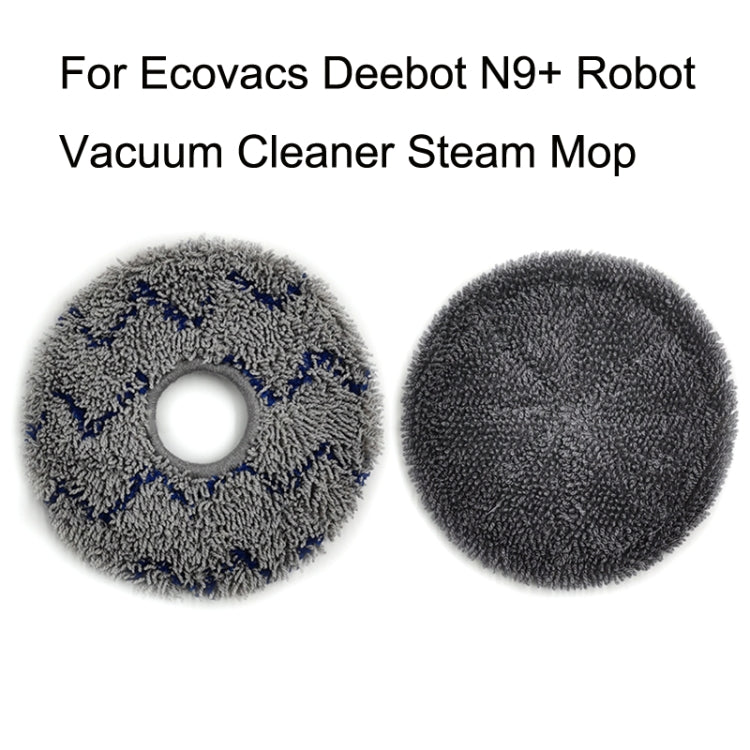 For Ecovacs Deebot N9+ 2pcs Robot Vacuum Cleaner Steam Mop Cloth, Ripple Rag, Full Hair Ash Rag