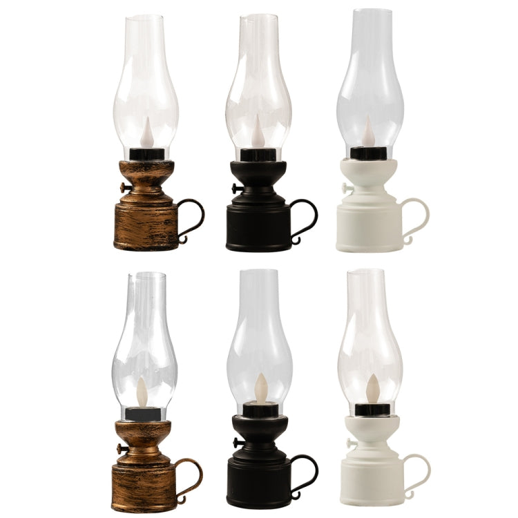 Retro Luminous Kerosene Lamp Christmas Simulation Oil Lamp Decoration, Spec:, Water-drop (Bronze), Water-drop (Black), Water-drop (White), Shaking (Bronze), Shaking (Black), Shaking (White)