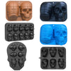 FL1225DD Silicone Barbecue Bakery Mold Skull Birthday Cake Baking Mold, Style:, Coffee, Black, Blue, 6 Even Pirate, 6 Even, 10 Even