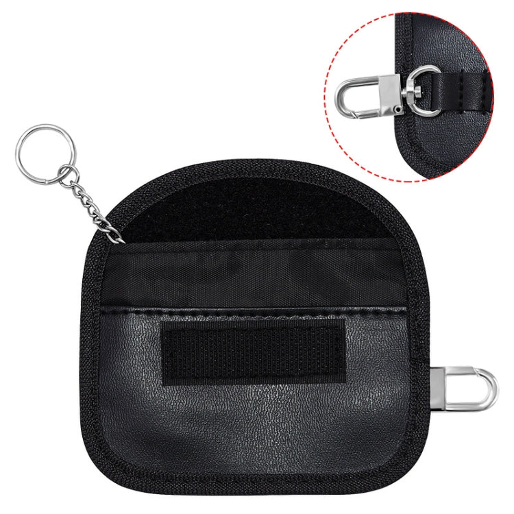 PU Leather RFID Cell Phone Car Key Signal Shielding Bag Anti Radiation Bag, PU Black