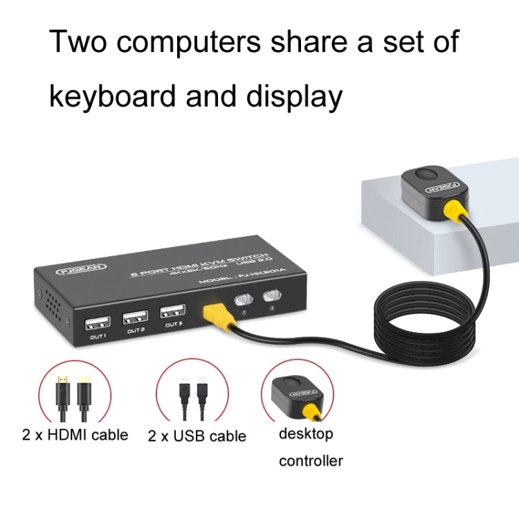 FJGEAR FJ-HK201A 60Hz HD Audio And Video HDMI To KVM Switcher, FJ-HK201A