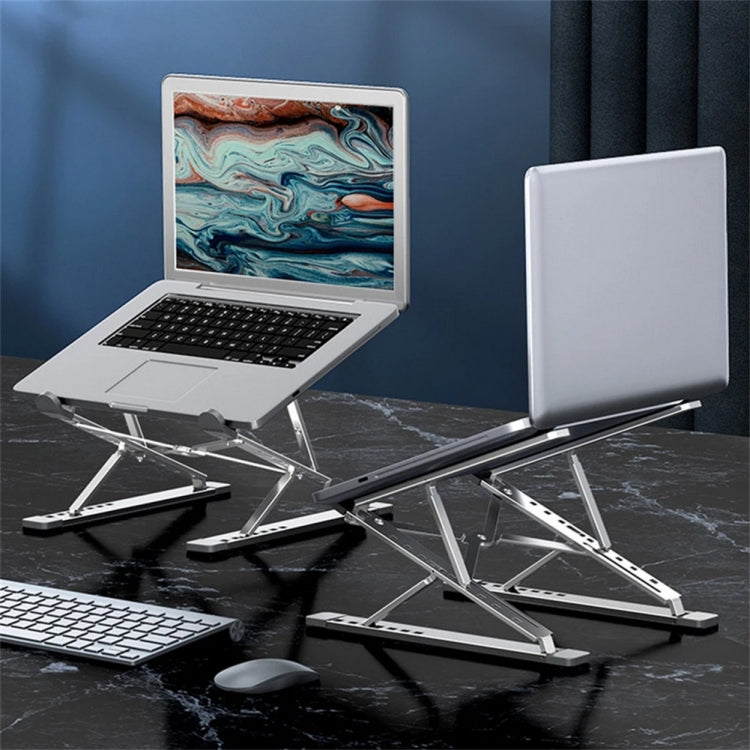 N8 Double-layer Foldable Lifting Aluminum Alloy Laptop Heat Dissipation Stand, N8 (Silver), N8 (Gray), N8 (Oxidized Silver)