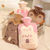 ZS103 Cartoon Plush Water-filled Hot Water Bags Explosion-proof Leak-proof Warming Water Bottle, Spec:, Pink Lucky Rabbit, Beige Lucky Rabbit, Brown Bear, Khaki Bear, Purple Duck, Pink Rabbit, Deep Blue Duck, Ink Green Duck, Intervened Pink������������...