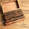 Wooden Numbers + English Letters Seal, 70 PCS / Box