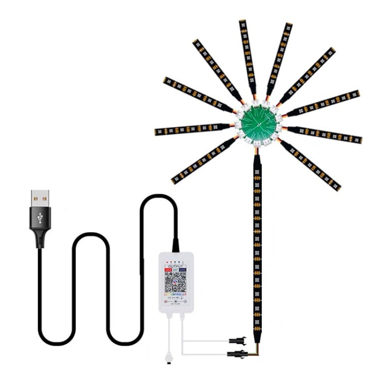 KD0062 USB 24 Key Bluetooth Firework Lantern LED Music Decoration Light, 117LED