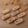4 PCS Wooden Flowers and Plants Girl Stamp Fresh Plant Handbook DIY Decorative Stamp