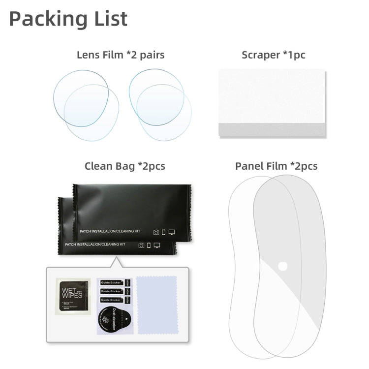 For PICO 4 VR Glasses 2 Pairs Lens Film + 2pcs Panel Film Set, For PICO 4