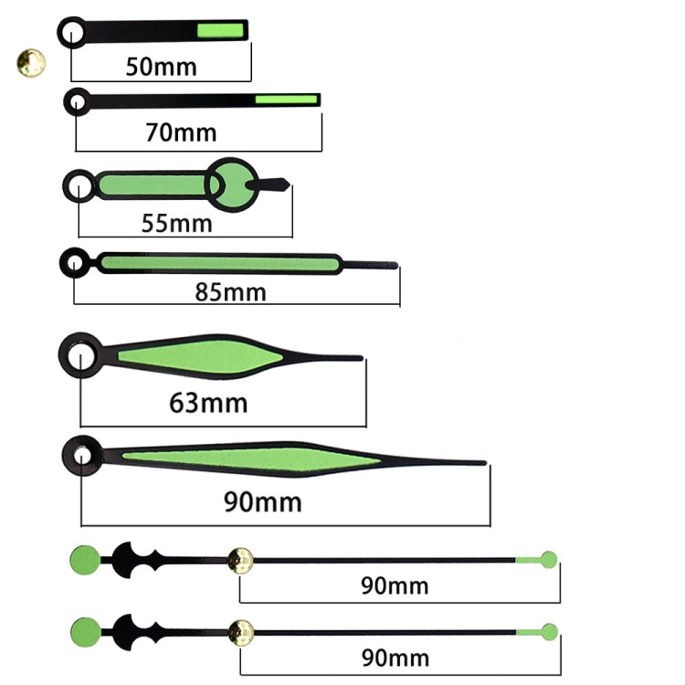 Shaft Length 18.5mm Quartz Clock Silent Movement + Luminous Hands DIY Kit,Spec: Movement +817, Movement+3 Sets Needles, Movement+616, Movement+746, Movement +817