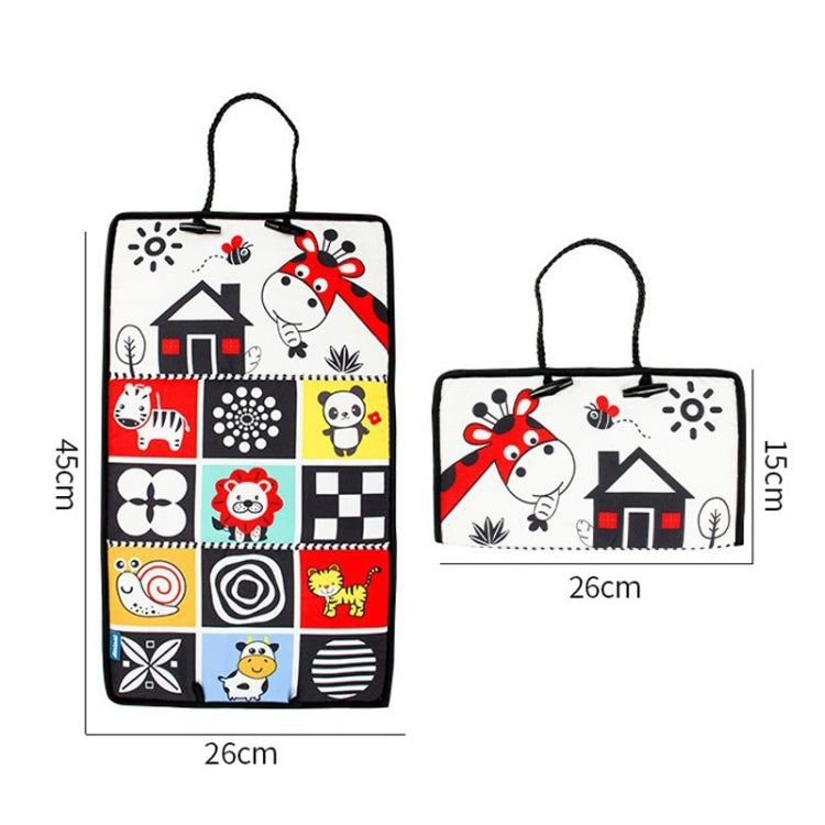 Baby Hanging Toy Foldable Baby Vision Training Pattern Mirror, Red Yellow, Black Red
