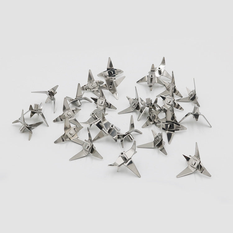 50 PCS CA-22 Short Axis Six Leaf Mixing Knife Juicer General Accessories Stainless Steel Blade, Six Leaf Without Teeth