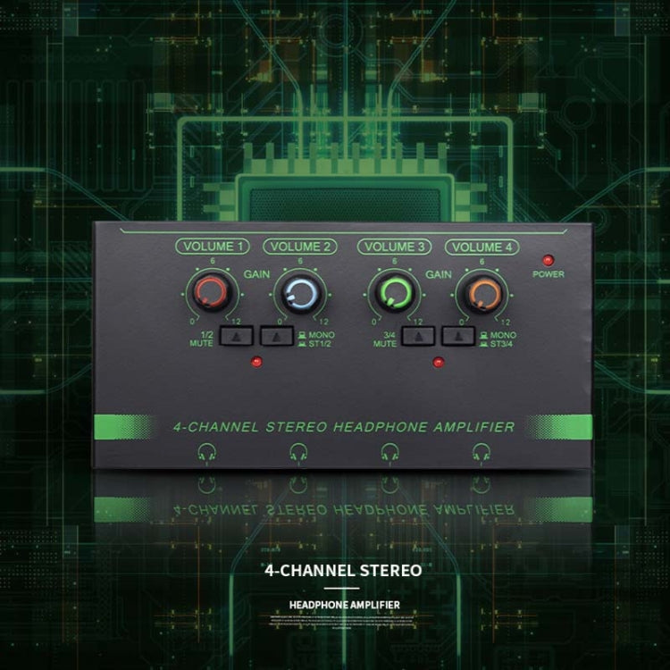 EF-4 RGB Professional 4 Channel Headphone Amplifier Studio Lossless Monitor Splitter, EF-4