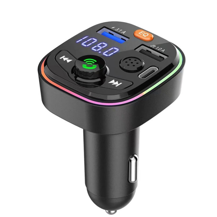 Car Bluetooth FM Transmitter PD Fast Charging Ambient Light