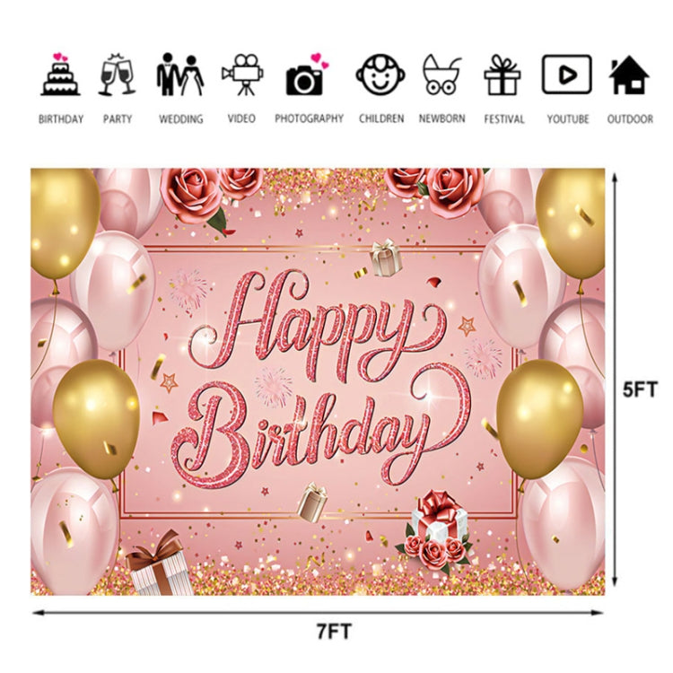 1.5m x 2.1m Children Birthday Party Venue Layout 3D Digital Studio Photography Background, 1.5mx2.1m Pink