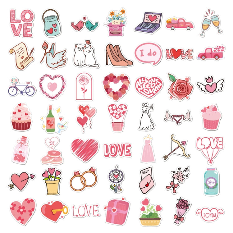 100pcs / Set Valentine Day Gifts Decorative Stickers Cartoon Waterproof Water Cup Sticker, Spec: N15, N14