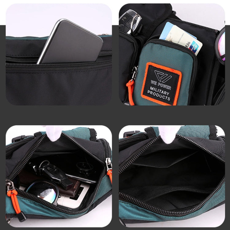 HAOSHUAI 5601 Men Leisure Waterproof Chest Bag Messenger Large Capacity Commute Bag, 5601 Dark Blue, 5601 Grey, 5601 Dark Green, 5601 Gray Green