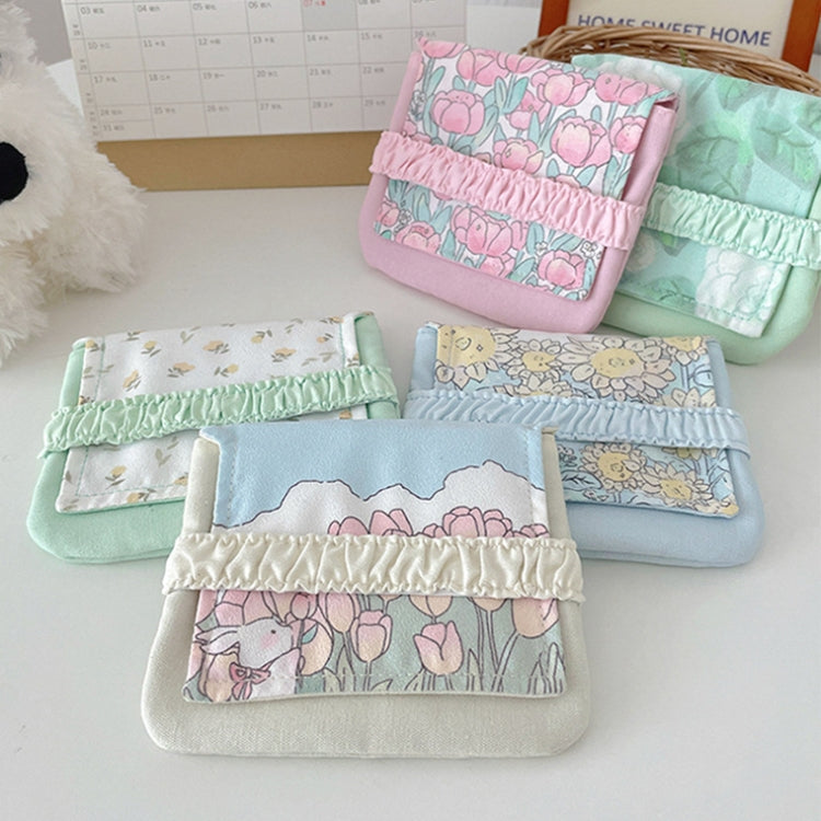 BD0443 2pcs Cartoon Pattern Large Capacity Sanitary Storage Bags, BD0443 (Pink Cherry Bear), BD0443 (Coffee Cherry Bear), BD0443 (Beige Heart Bear), BD0443 (Red Cherry Bear), BD0443 (White Rose), BD0443 (Sunflower), BD0443 (Beige Flower)���������������...