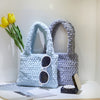 H6302-1 Autumn and Winter Plush Plaid Small Handbag