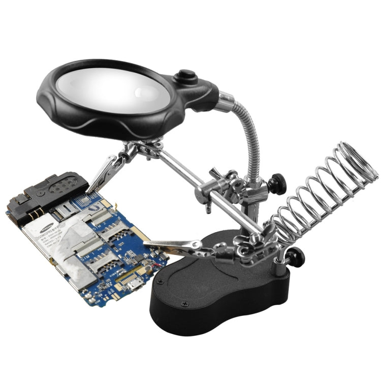 16126-A 3.5X/12X LED Light Stand Type Watch Repair Magnifier With