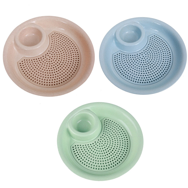 10pcs With Flavour Dish Dumpling Plate Wheat Straw Double Layer Drain Dish