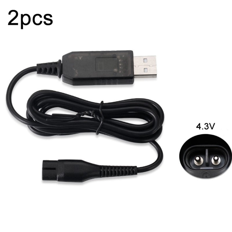 2pcs A00390 4.3V USB Charger Power Cord for PHILIPS Shaver RQ310 S510