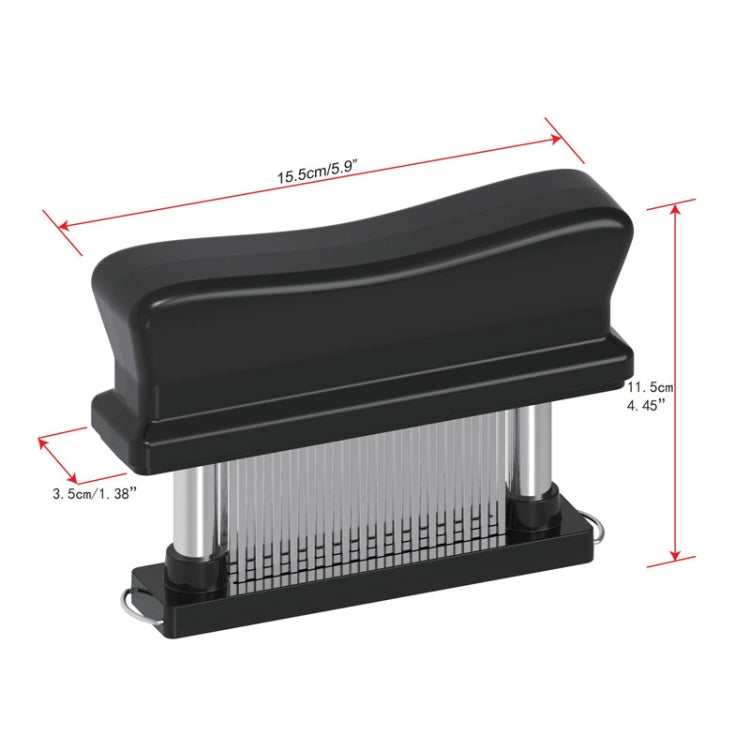 10B48 Tenderizer Pin Meat Looser 48 Pin Stainless Steel Meat Hammer, 10B48 Black, 10B48 White