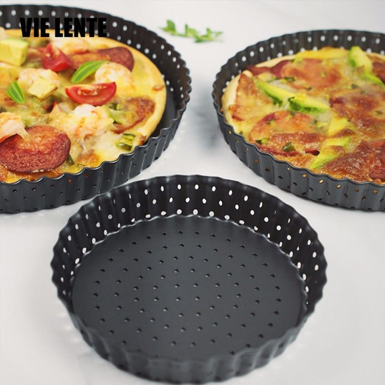 BM1075 Perforated Pizza Pan Kitchen Carbon Steel Non-stick Fruit Pie Mould Bakeware, 5 inches, 8 inches, 9 inches