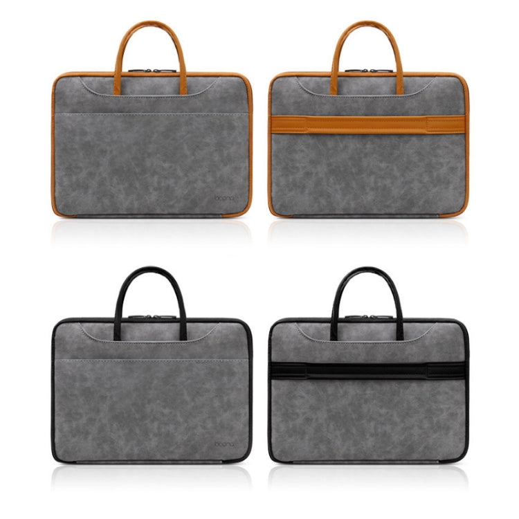 Baona Leather Fully Open Portable Waterproof Computer Bag, 13/13.3 inches, 14 inches, 15/15.6/16 inches