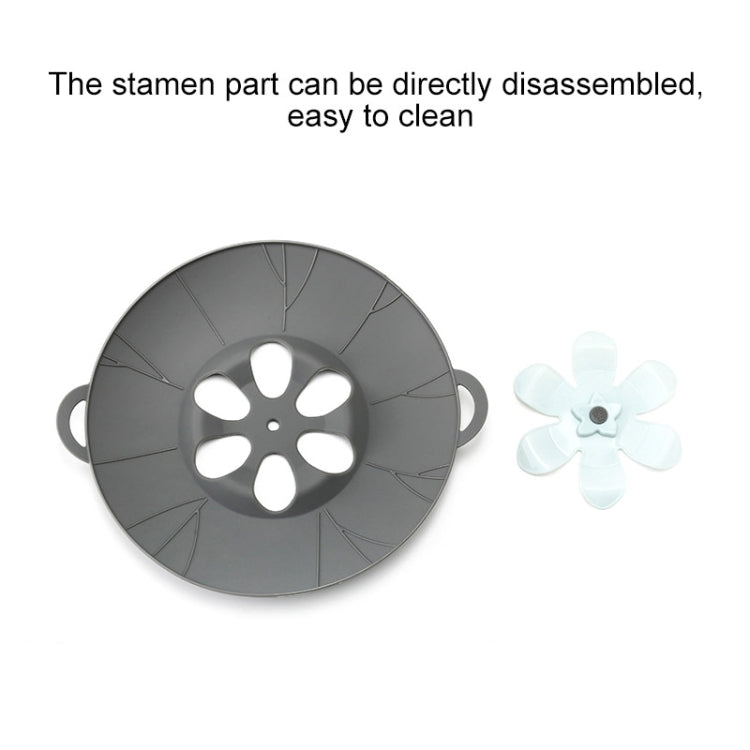 Silicone Flower Spill-proof Pot Lid Rotatable Pot Lid Kitchen Gadget, Size:, 23cm Yellow, 23cm Gray, 29cm Yellow