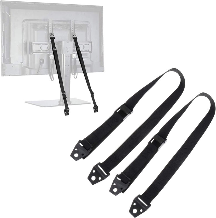 2pcs TV And Furniture Anti Tip Straps Baby Safety Lock Protection, 2.5x80cm Silver, 2.5x80cm Black