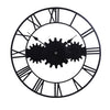 60cm Vintage Iron Round Gear Wall Clock Silent Large Art Clock