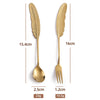 304 Stainless Steel Feather Spoon Fork Literary Tableware,Style:, 3pcs Spoon-True Color, 3pcs Fork-True Color, 3pcs Spoon-Titanium Gold, 3pcs Fork-Titanium Gold, 3pcs Spoon-Dazzle, 3pcs Fork-Dazzle, 2 In 1 True Color -Pink Box, 2 In 1 True Color- Blue ...