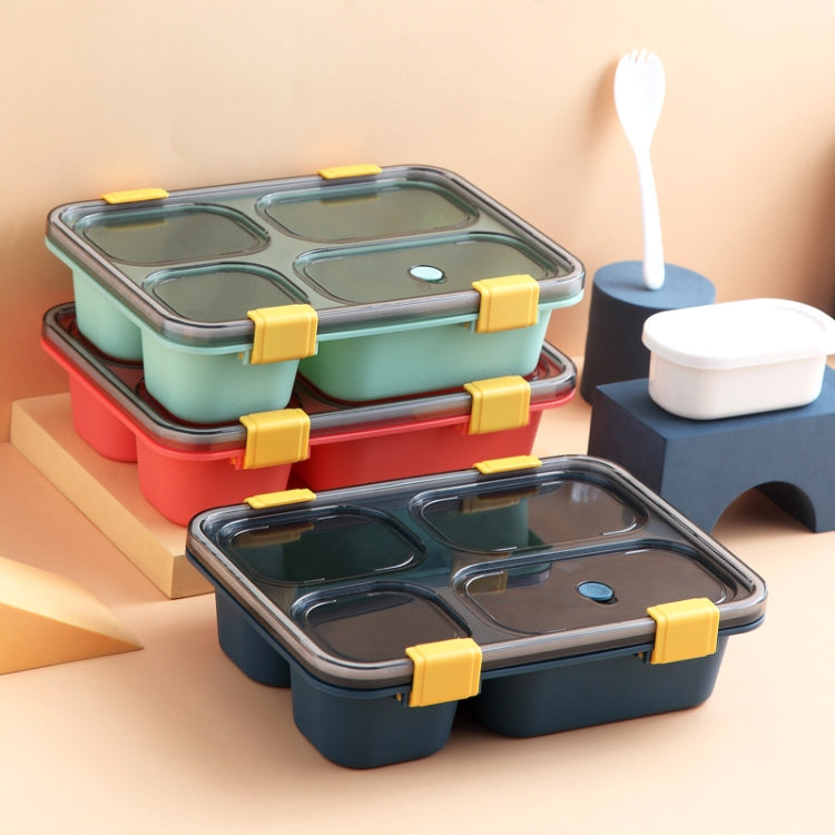 Sealed Compartment Microwave Plastic Lunch Box Portable Student Lunch Plate, 850ml (Blue), 850ml (Green), 850ml (Red), 1.3L (Blue), 1.3L (Red)