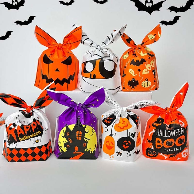 50pcs /Pack Halloween Packaging Bags Candy Snacks Treat Bags, 13.5x22cm
