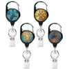 2pcs  65cm Retractable Pull Badge Reel Vintage Compass Map Name Tag Card Badge Holder