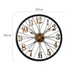 YX0806 60cm 3D Vintage Decorative Wall Clock Wheel Shape Household Large Wall Watch
