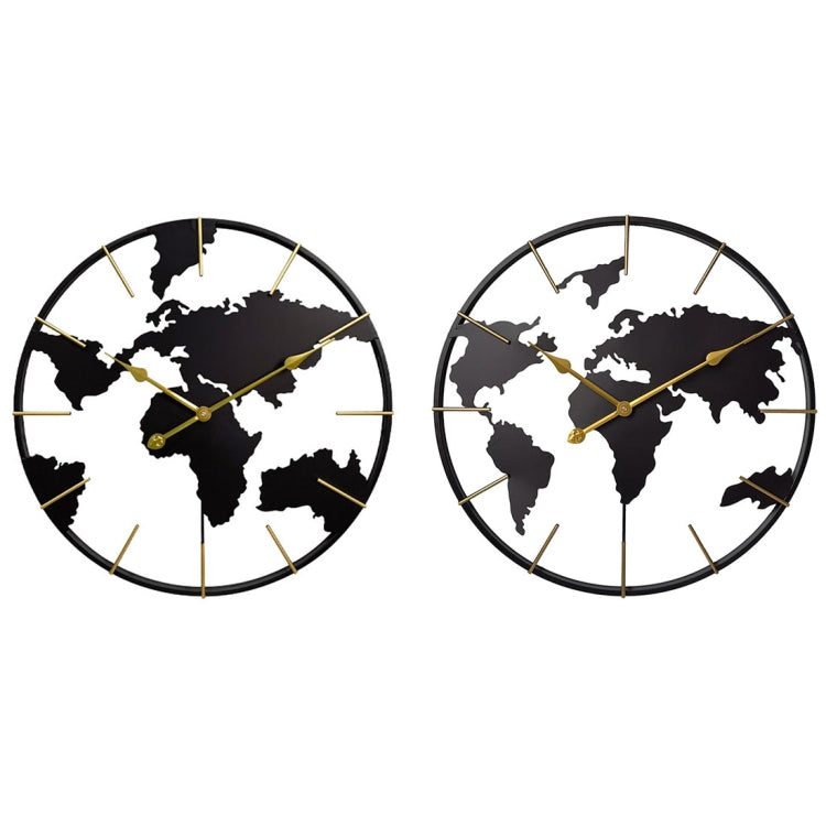 0818 3D Stereo World Map Art Wall Decoration Clock Round Wall Clock