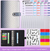 A6 PU Macaron Gradient Color Loose-leaf Notepad Notebook Budget Book, Gradient Purple, Gradient Black