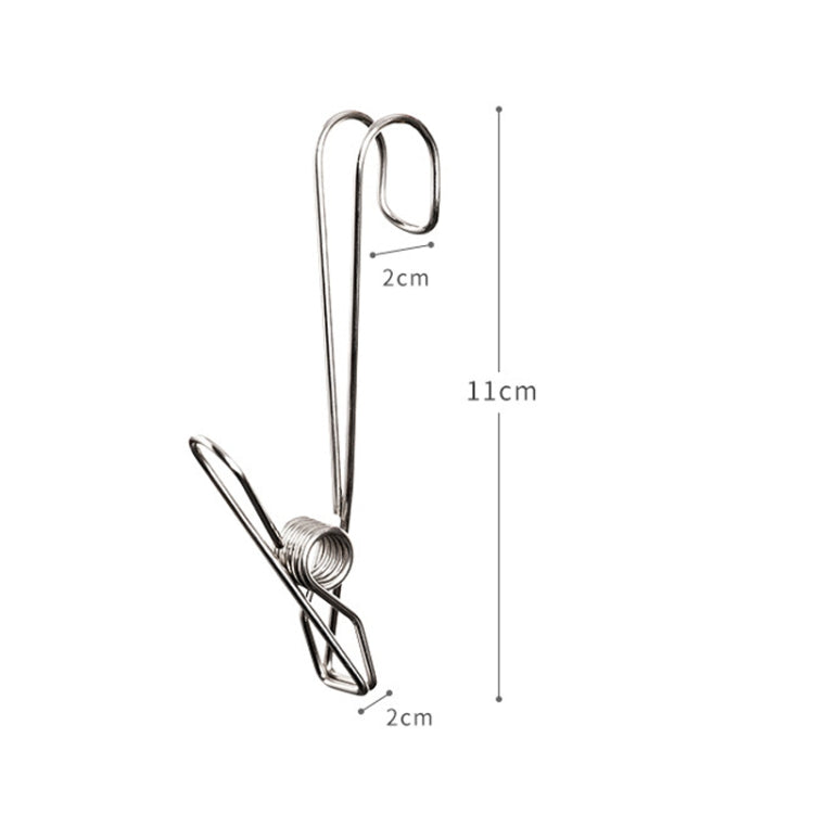 With Long Tail Clothes Drying Clip Stainless Steel Ribbon Hook Hanging Clip, 12pcs Stainless Steel