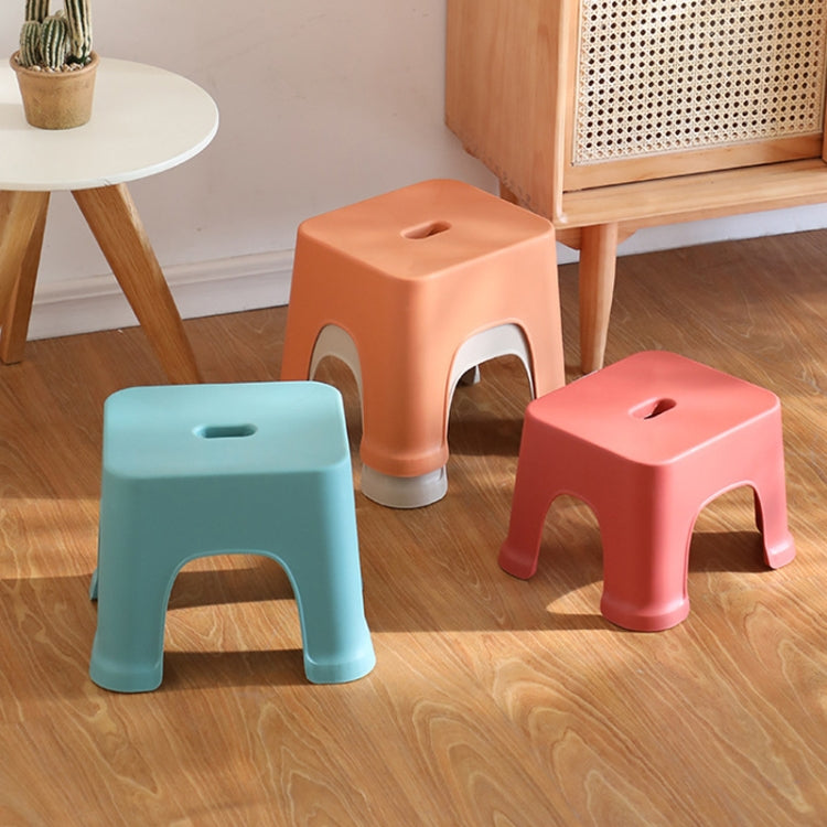 Plastic Stool Thickened Home Simple Small Bench, Orange Small