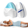 Body Memory Cotton Leg Pillow Sleeping Orthopedic Sciatica Back Hip Joint for Pain Relief, Heart White Inner, Heart Blue Inner