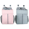 Baby Bed Organizer Newborn Crib Diaper Storage Hanging Bags Bedside Shelf Bag, Linen Gray, Linen Pink