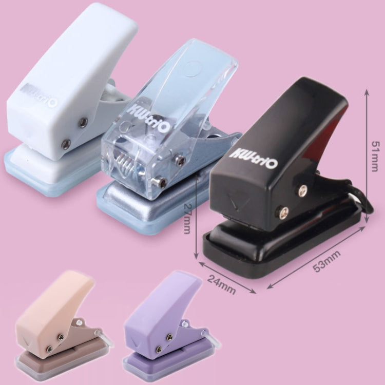 kw-trio 92A0 10 Pages Single Hole Mini Loose Leaf Puncher, White, Transparent, Black, Pink, Purple