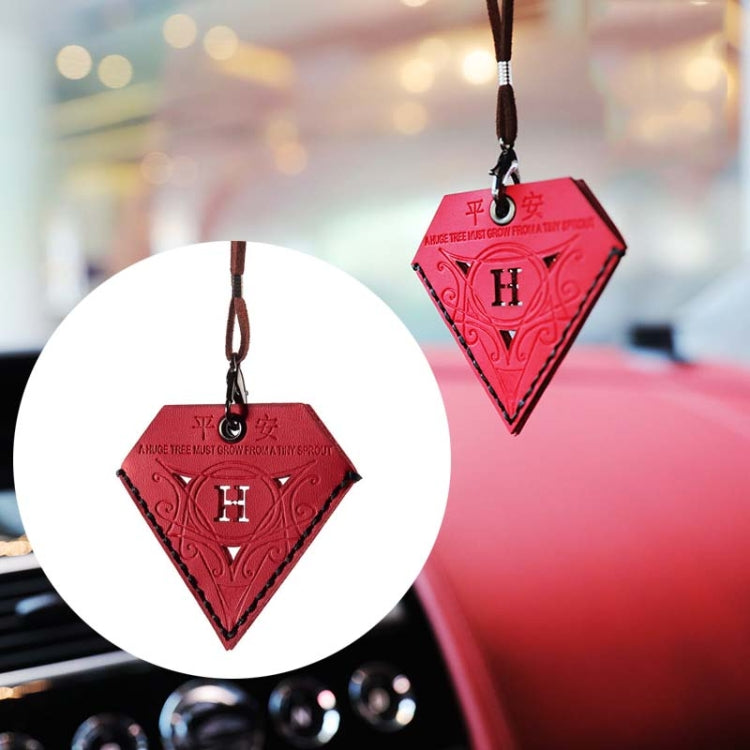 Car Pendant Triangular Ping An Charm Bag Leather Rearview Mirror