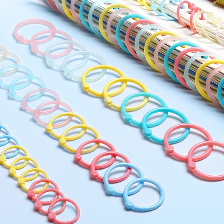 5sets Loose Leaf Single Ring Lock Stationery Key Ring, Macaron Bag Packing