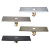 8x30cm Extended Full Copper Strip Floor Drain, Style:, K8034 Chrome Plated+Black Straight Row, K8034 Chrome Plated+Copper Self Seal, K8034 Chrome Plated+5.5 Deep Water Seal, K8034 Chrome Plated+Magnetic Suspension, K8035 Nickel Brushes+Black Straight R...