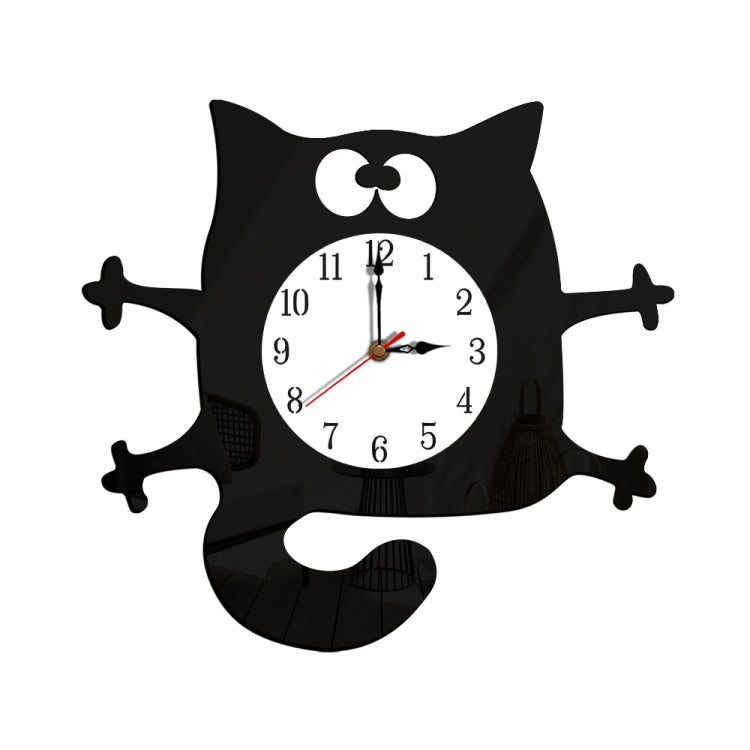 CC040 Children Cartoon Quiet Hanging Clock Home Decoration Simple Clocks, Cat
