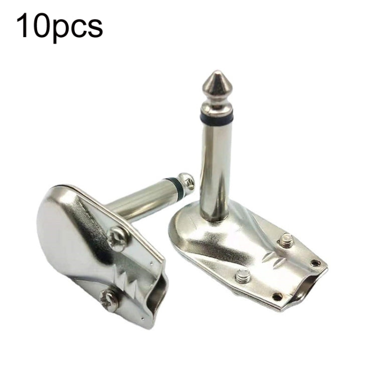 10pcs 6.35mm Right Angle Guitar Plug Audio Microphone Amplifier