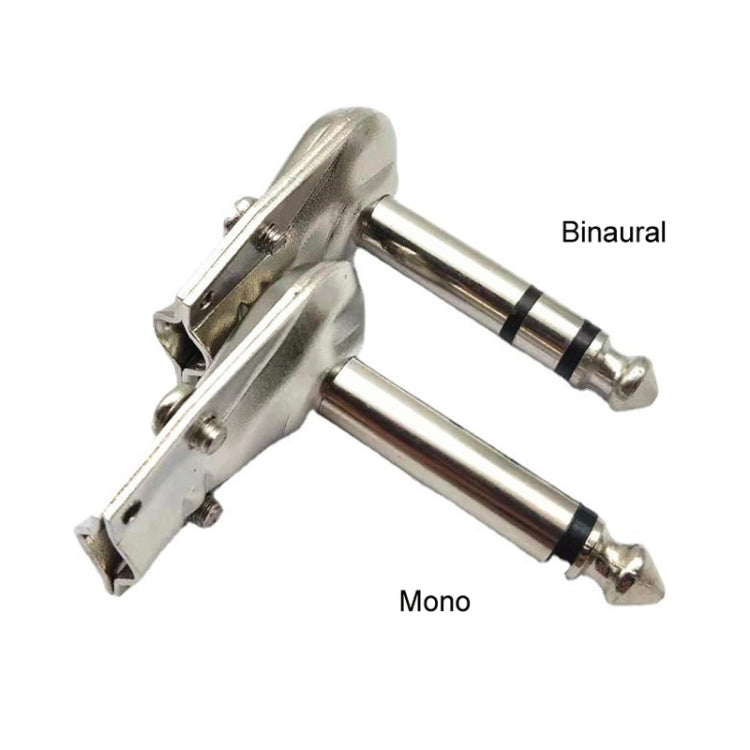 10pcs 6.35mm Right Angle Guitar Plug Audio Microphone Amplifier Connector, Mono, Binaural